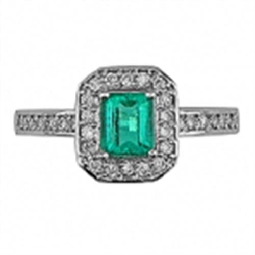 انگشتر جواهر طلای 18 عیار برلیان گرد و زمرد کلمبیا زرتاب کد 100202